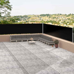 vidaXL Retractable Side Awning Black 117x1200 cm 1