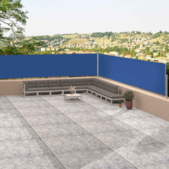 vidaXL Side Awning | Blue | Steel | 117 x 1200 cm |  Retractable  | Awnings 1