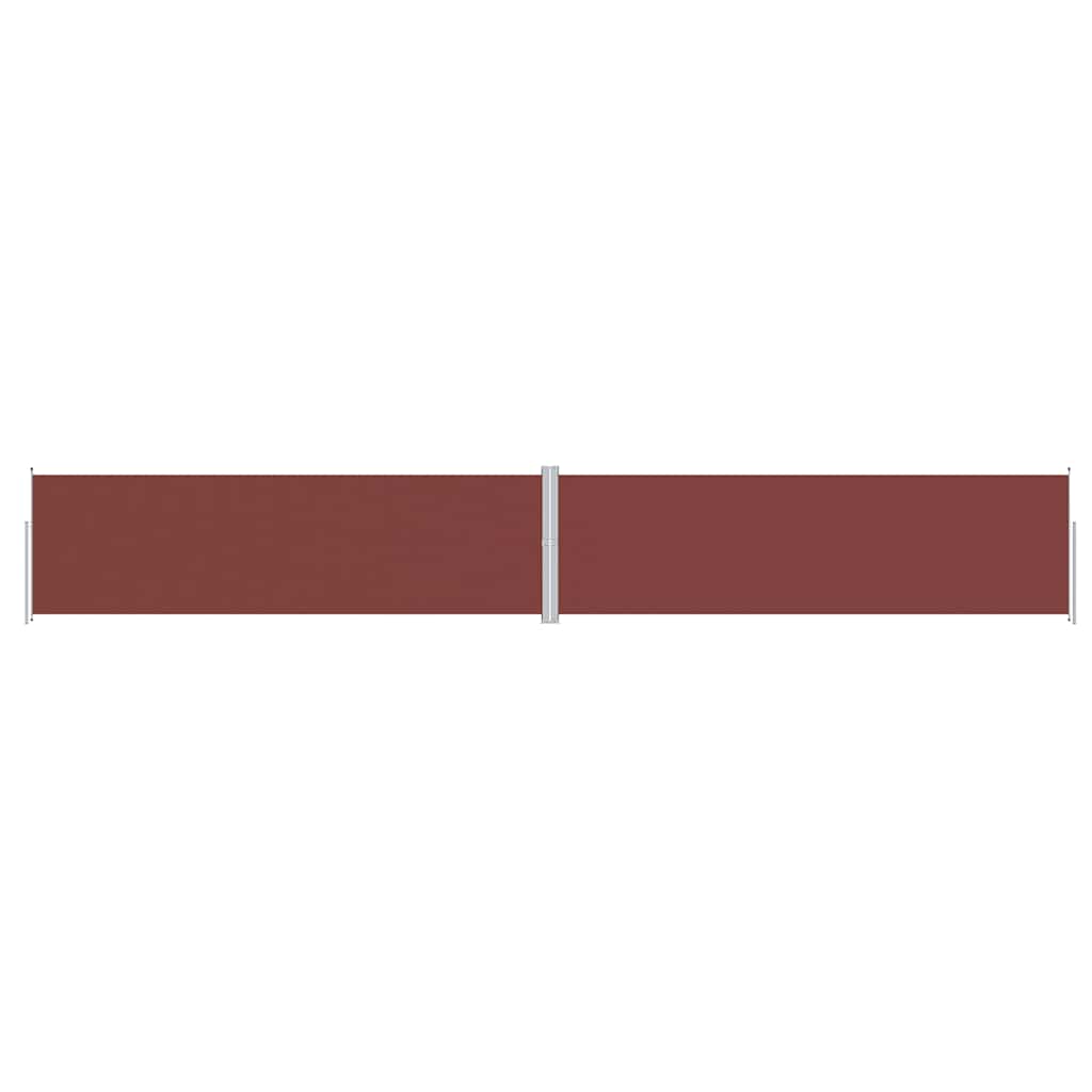 vidaXL Retractable Side Awning Brown 180x1200 cm 2