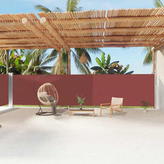 vidaXL Retractable Side Awning Brown 180x1200 cm 1