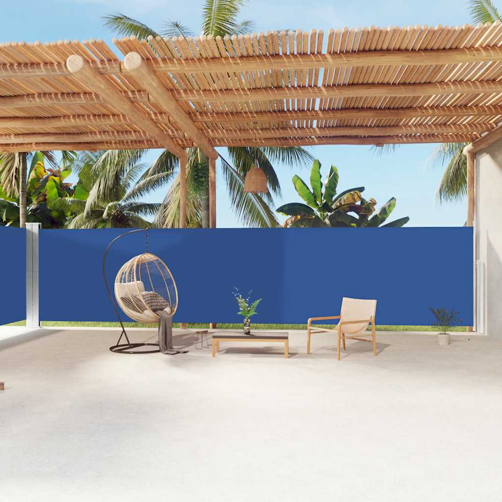 vidaXL Retractable Side Awning Blue 180x1200 cm 1