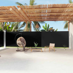 vidaXL Retractable Side Awning Black 200x1200 cm 1