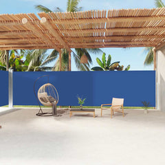 vidaXL Side Awning | Blue | 100% polyester, steel, aluminium, PU coating | Large 1