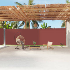 vidaXL Retractable Side Awning Brown 220x1200 cm 1