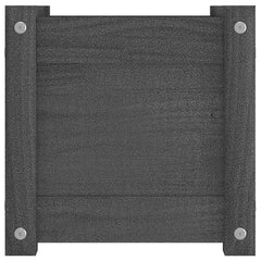 vidaXL Planter | Set of 2 | Grey | Solid Pinewood | 31 cm | Planters | Planter 6