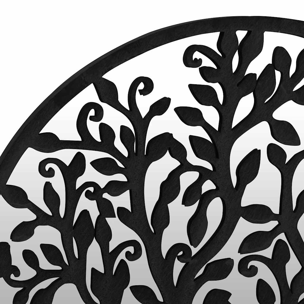 vidaXL Mirror | Black | Iron, Glass | 40 cm | Decorative Inlays | Mirror | Round 5