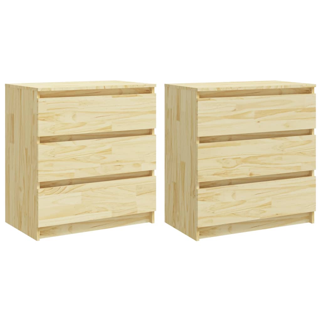 vidaXL Bedside Cabinets 2 pcs 60x36x64 cm Solid Pinewood 2