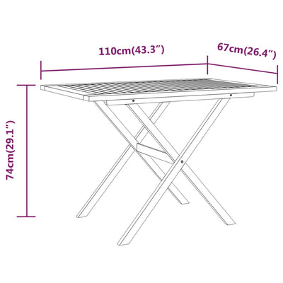 3 Piece Garden Dining Set with Cushions Brown