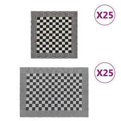 vidaXL Towel Set | Set of 50 | Black and White | 100% Cotton | Various Sizes 1