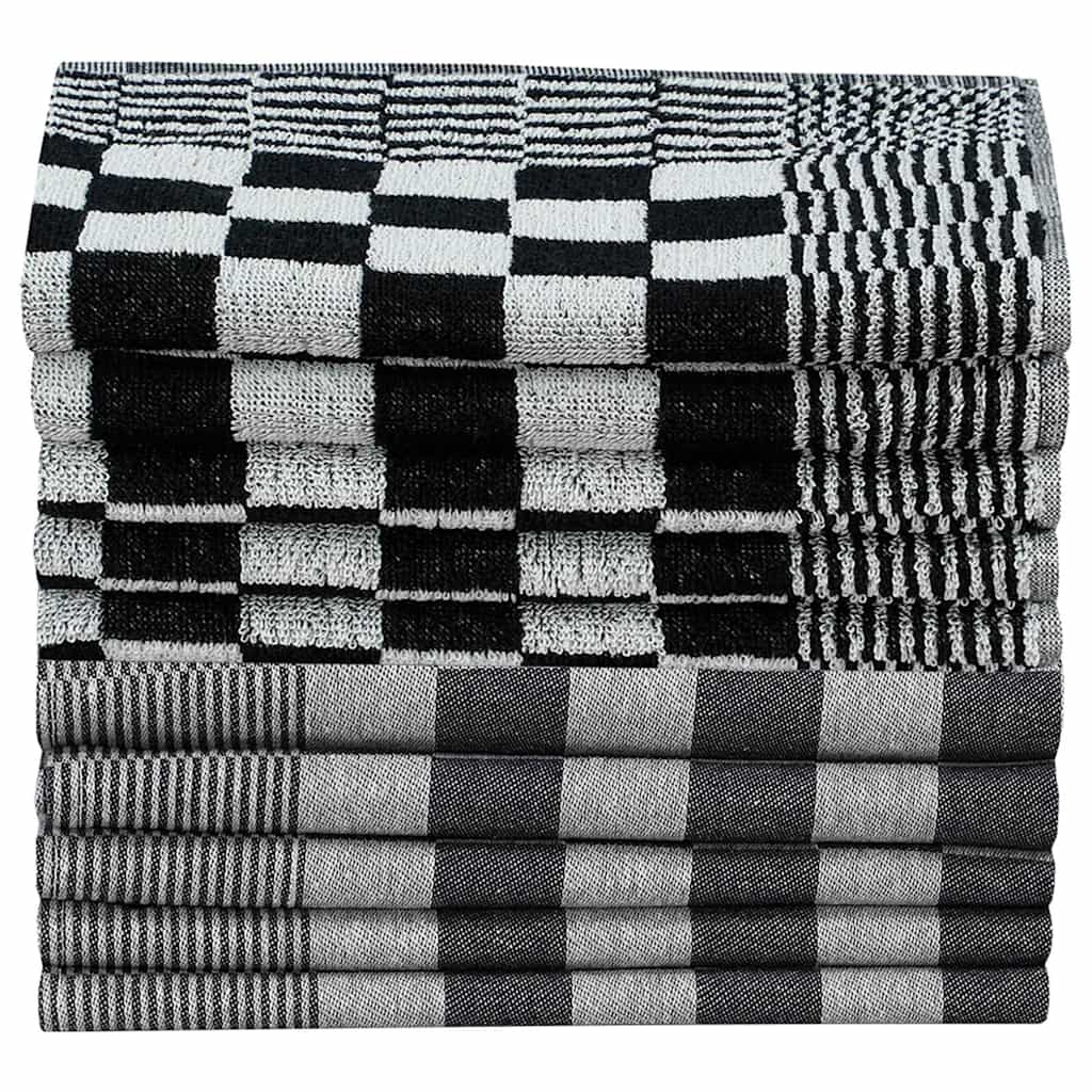 vidaXL Towel Set | Set of 50 | Black and White | 100% Cotton | Various Sizes 3
