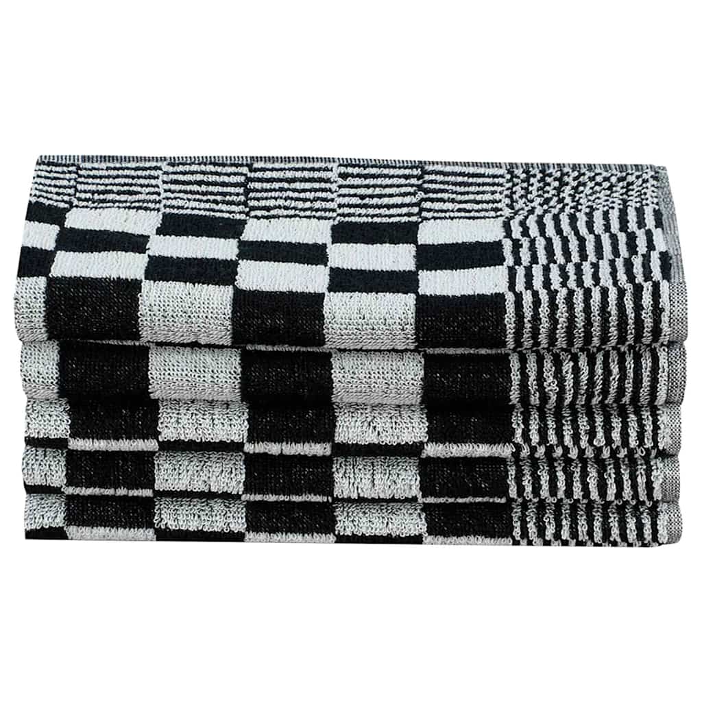vidaXL Towel Set | Set of 50 | Black and White | 100% Cotton | Various Sizes 6