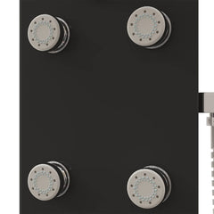 Shower Panel Unit Glass 25x47,5x130 cm Black