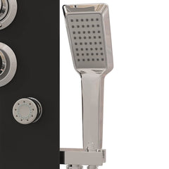 Shower Panel Unit Glass 25x47,5x130 cm Black