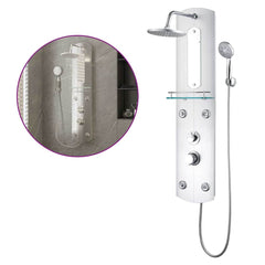 151421 vidaXL Shower Panel Unit 25x43x110 cm Silver 2