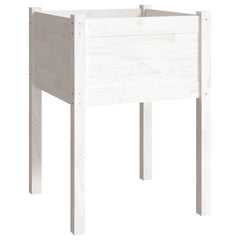 vidaXL Planter | Set of 2 | White | Solid pinewood | 50x50x70 cm | Durable 4