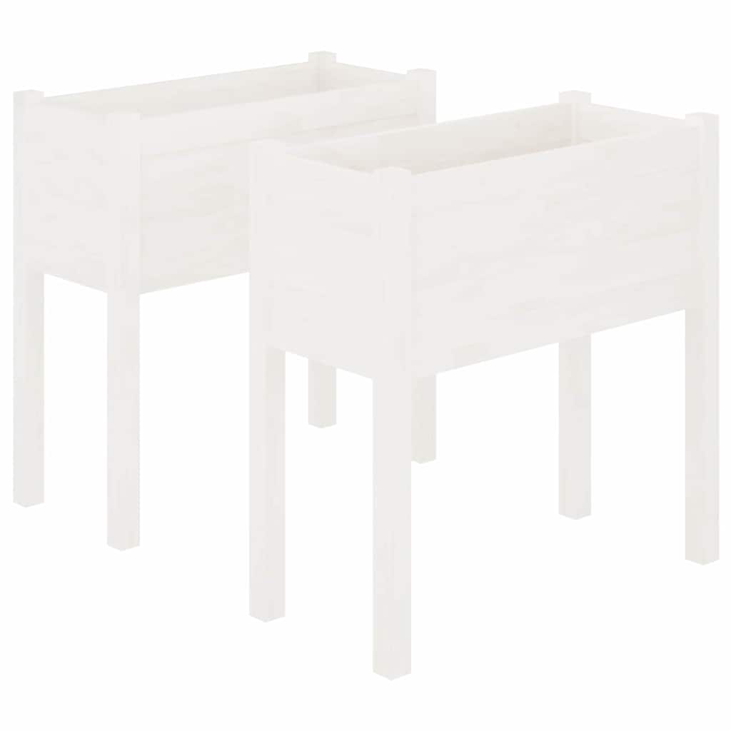 vidaXL Garden Planters 2 pcs White 70x31x70 cm Solid Wood Pine 2