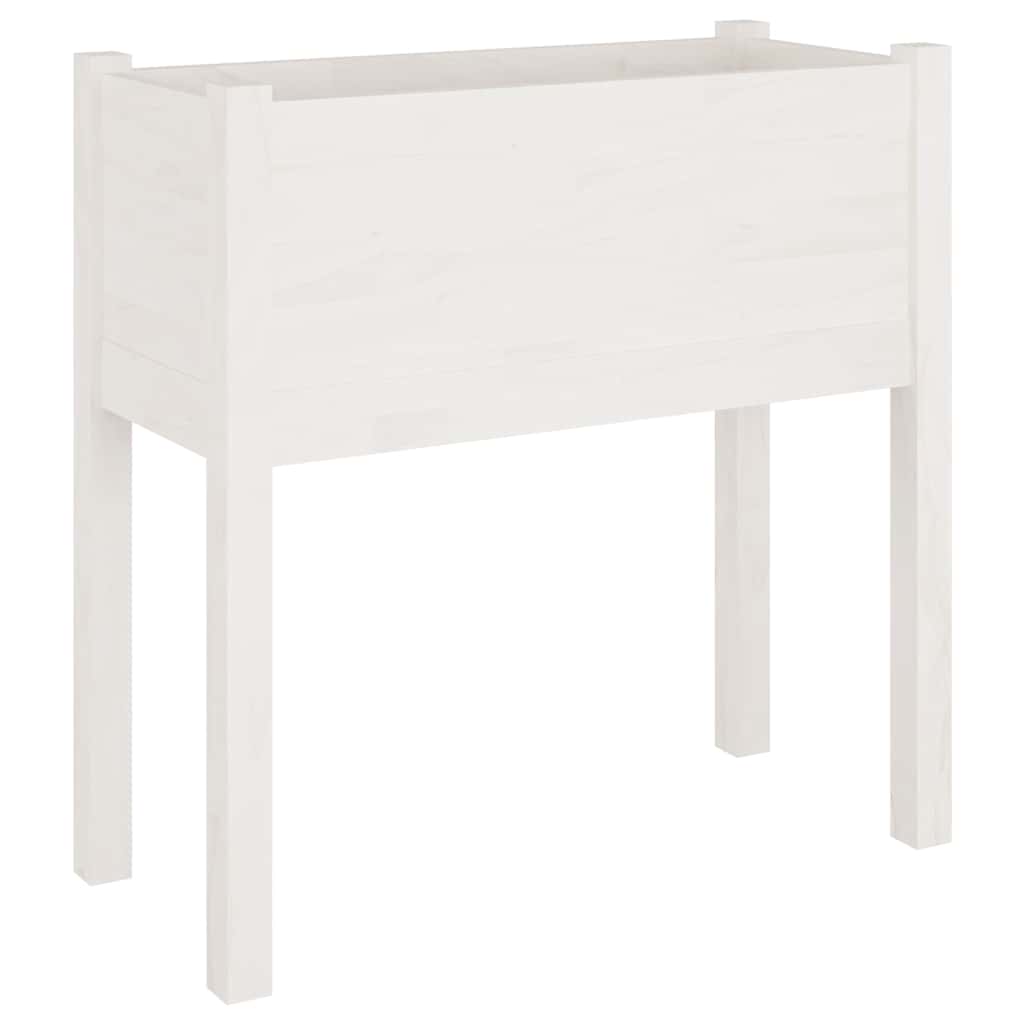 vidaXL Garden Planters 2 pcs White 70x31x70 cm Solid Wood Pine 3