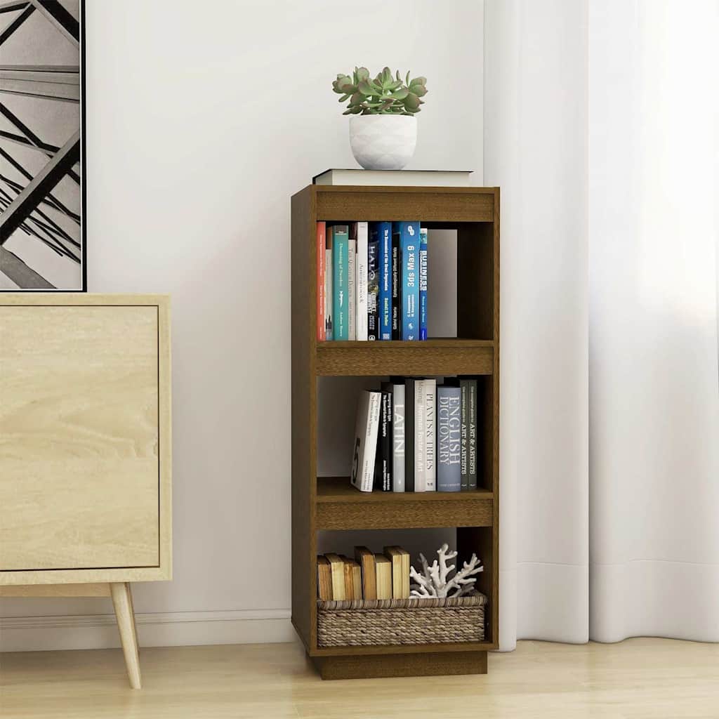 vidaXL Book Cabinet | Honey Brown | Solid Pinewood | Medium | Book Cabinet 1