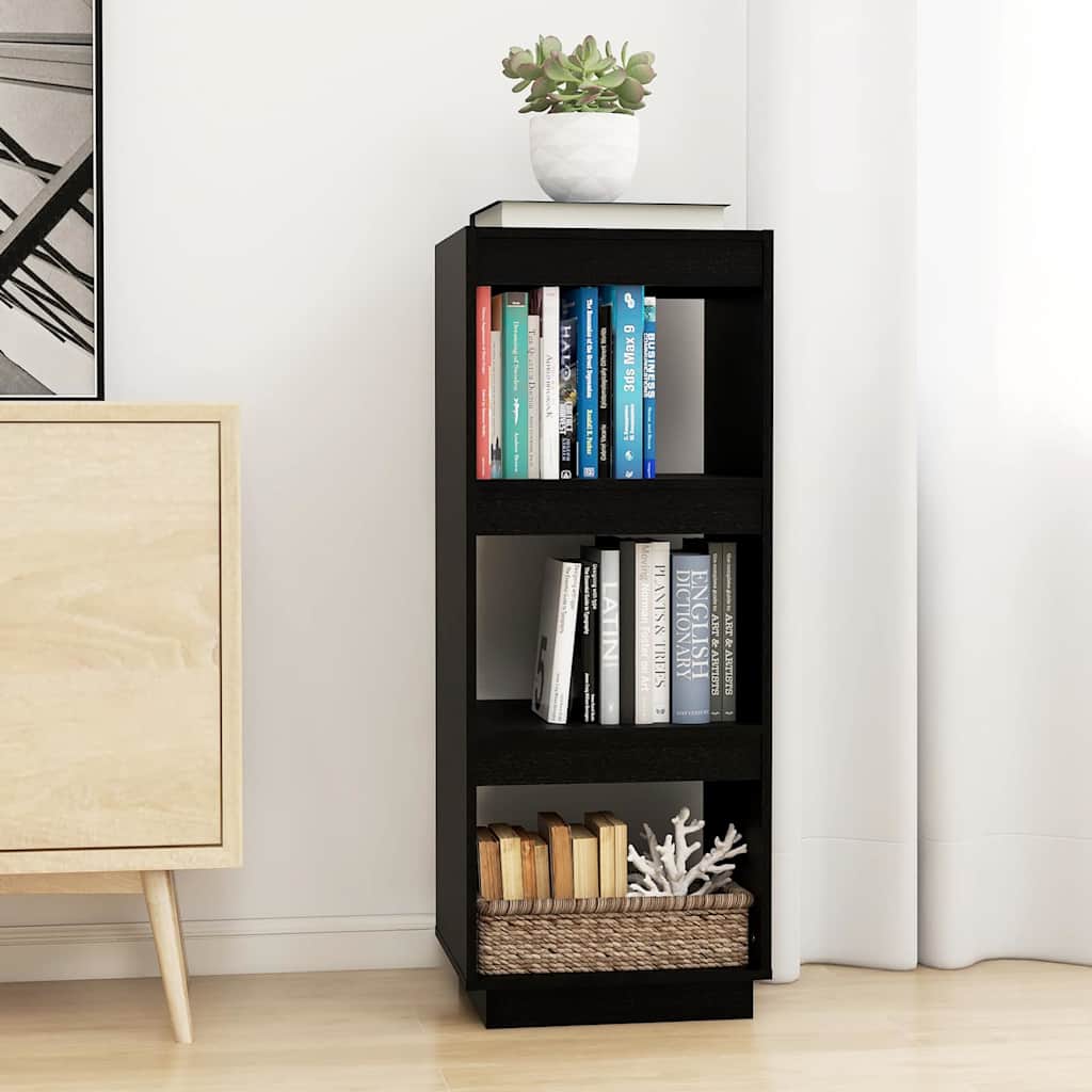 vidaXL Book Cabinet | Black | Solid Pinewood | Medium | Book Cabinet 1