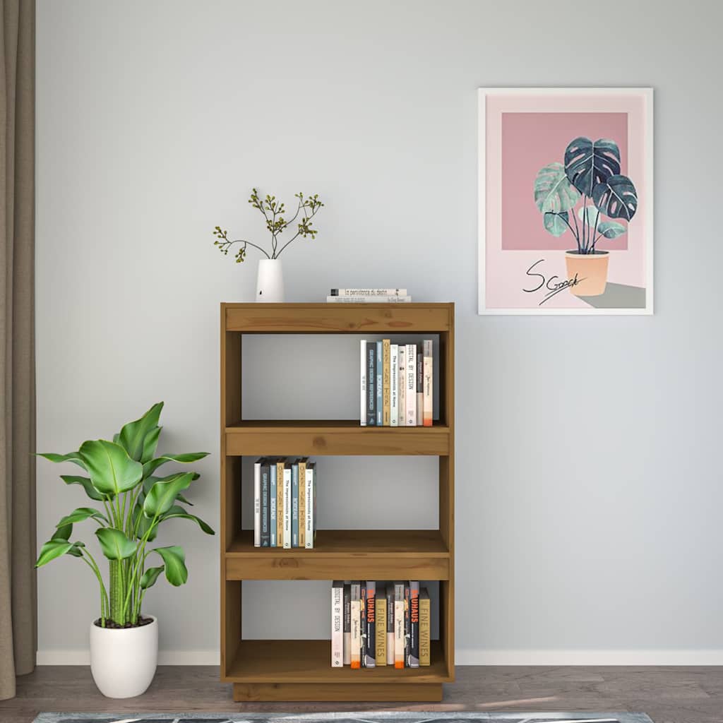 vidaXL Book Cabinet | Honey brown | Solid pinewood | Medium | Book Cabinet 3