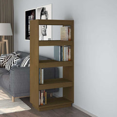 Book Cabinet 60x35x71 cm Solid Wood Pine Honey brown 135 cm