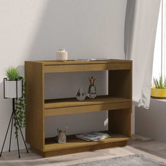 vidaXL Book Cabinet | Honey brown | Solid Pinewood | Medium | Storage 3