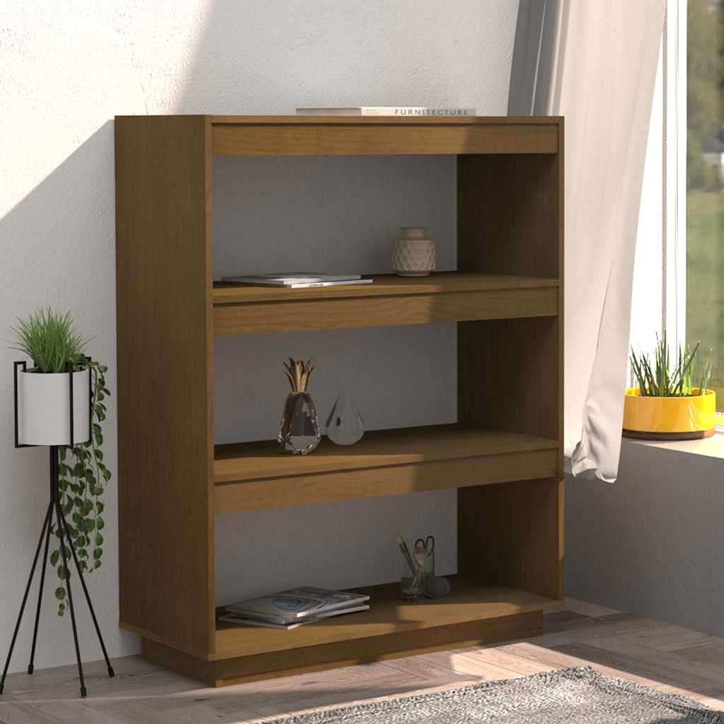 vidaXL Book Cabinet | Honey brown | Solid pinewood | Medium | Book Cabinet 3