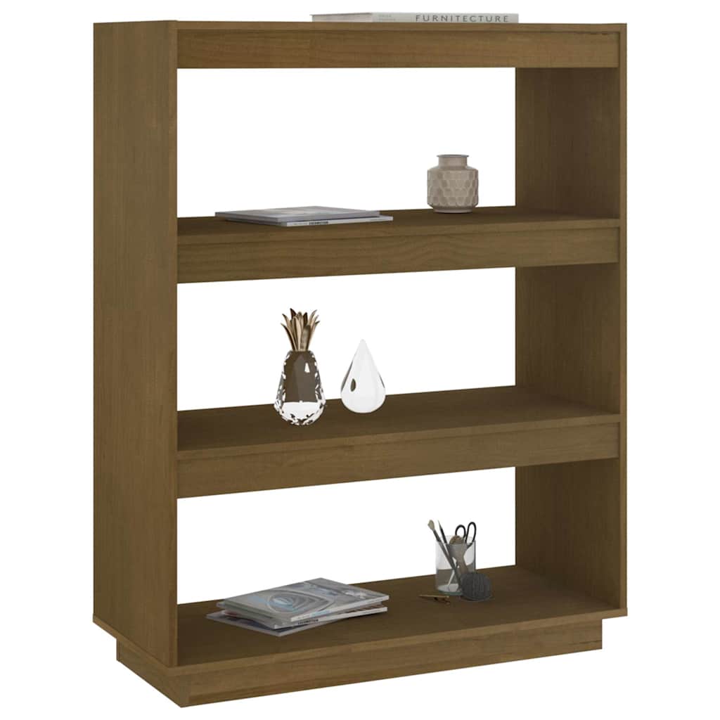 vidaXL Book Cabinet | Honey brown | Solid pinewood | Medium | Book Cabinet 4