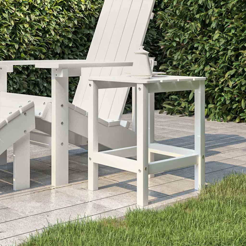 vidaXL Garden Table | White | HDPE (High Density Polyethylene) | 38x38x46 cm 1