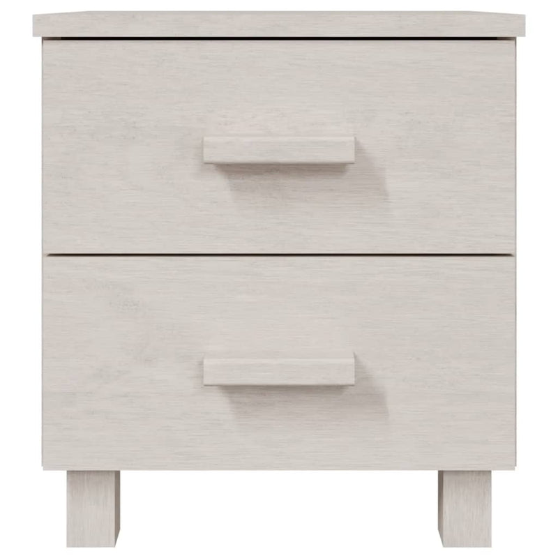 Bedside Cabinet HAMAR White 40x35x44.5 cm Solid Pinewood