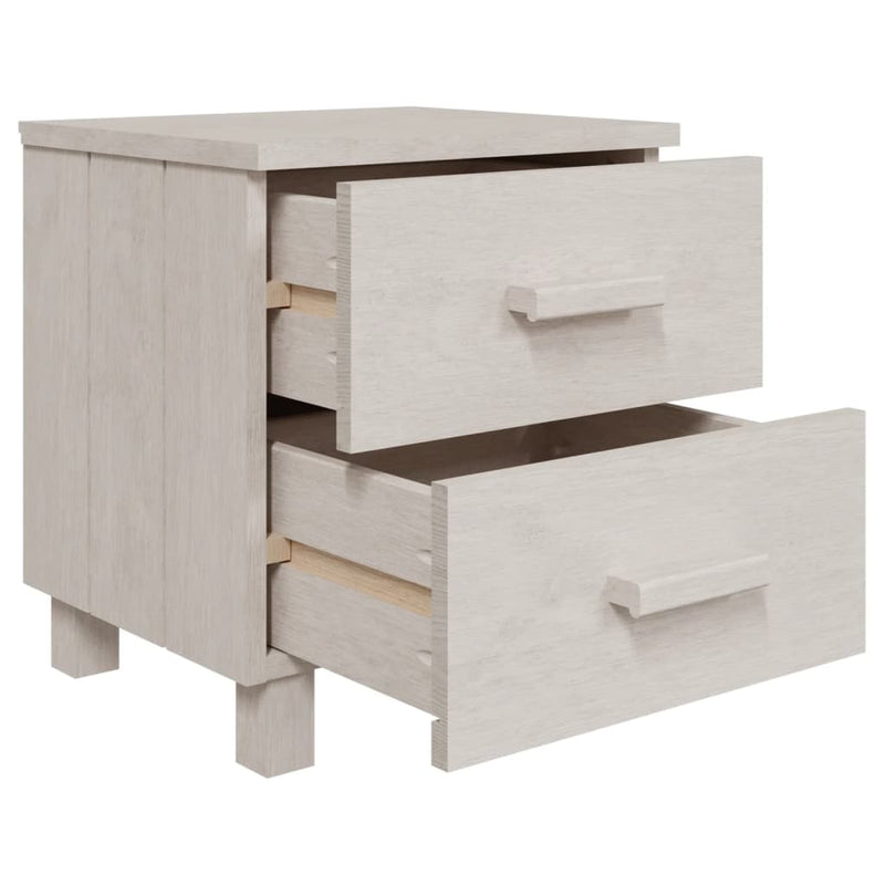 Bedside Cabinet HAMAR White 40x35x44.5 cm Solid Pinewood