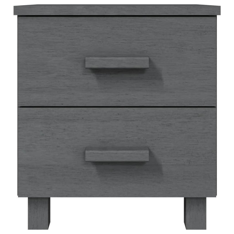 Bedside Cabinet HAMAR Dark Grey 40x35x44.5 cm Solid Pinewood