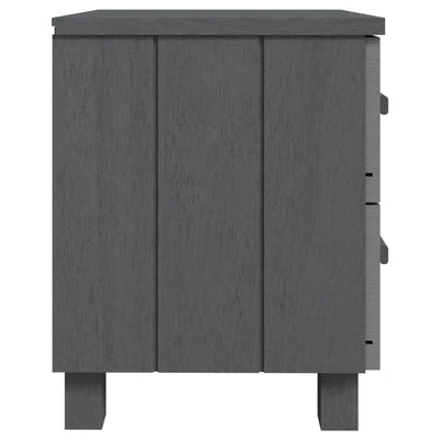 Bedside Cabinet HAMAR Dark Grey 40x35x44.5 cm Solid Pinewood