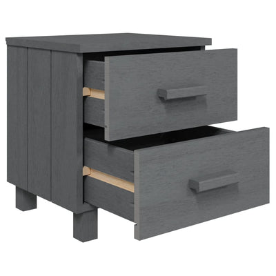 Bedside Cabinet HAMAR Dark Grey 40x35x44.5 cm Solid Pinewood