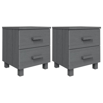 Bedside Cabinets HAMAR 2 pcs Dark Grey 40x35x44.5 cm Solid Wood