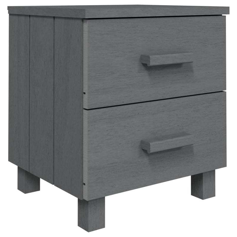 Bedside Cabinets HAMAR 2 pcs Dark Grey 40x35x44.5 cm Solid Wood