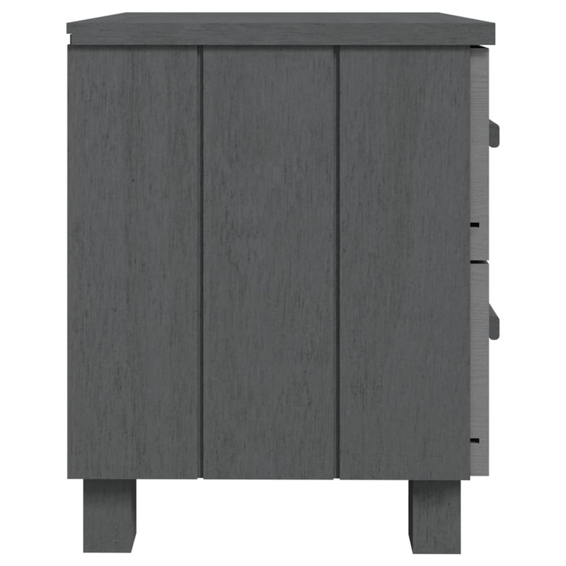 Bedside Cabinets HAMAR 2 pcs Dark Grey 40x35x44.5 cm Solid Wood