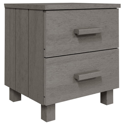 Bedside Cabinets HAMAR 2 pcs Light Grey 40x35x44.5cm Solid Wood