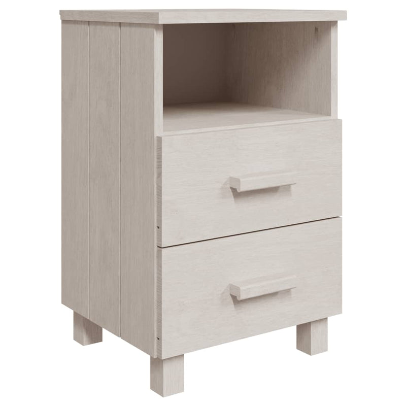 Bedside Cabinet HAMAR White 40x35x62 cm Solid Wood Pine