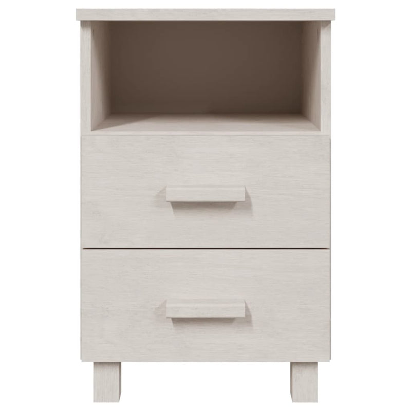 Bedside Cabinet HAMAR White 40x35x62 cm Solid Wood Pine