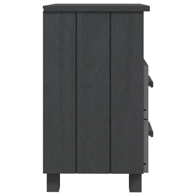 Bedside Cabinet HAMAR Dark Grey 40x35x62 cm Solid Wood Pine