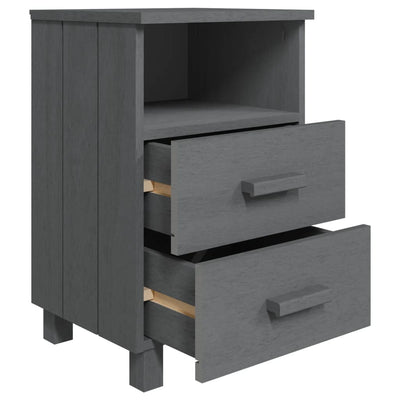 Bedside Cabinet HAMAR Dark Grey 40x35x62 cm Solid Wood Pine