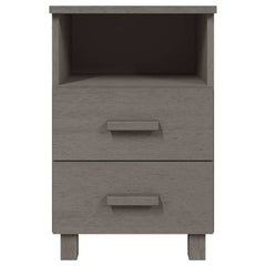 vidaXL Bedside Cabinet | Light Grey | Solid Pinewood | Medium | Bedside Cabinet 3