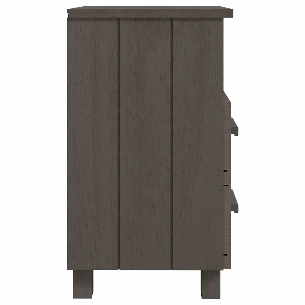 vidaXL Bedside Cabinet | Light Grey | Solid Pinewood | Medium | Bedside Cabinet 4
