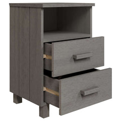 vidaXL Bedside Cabinet | Light Grey | Solid Pinewood | Medium | Bedside Cabinet 5
