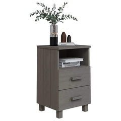 vidaXL Bedside Cabinet | Light Grey | Solid Pinewood | Medium | Bedside Cabinet 6