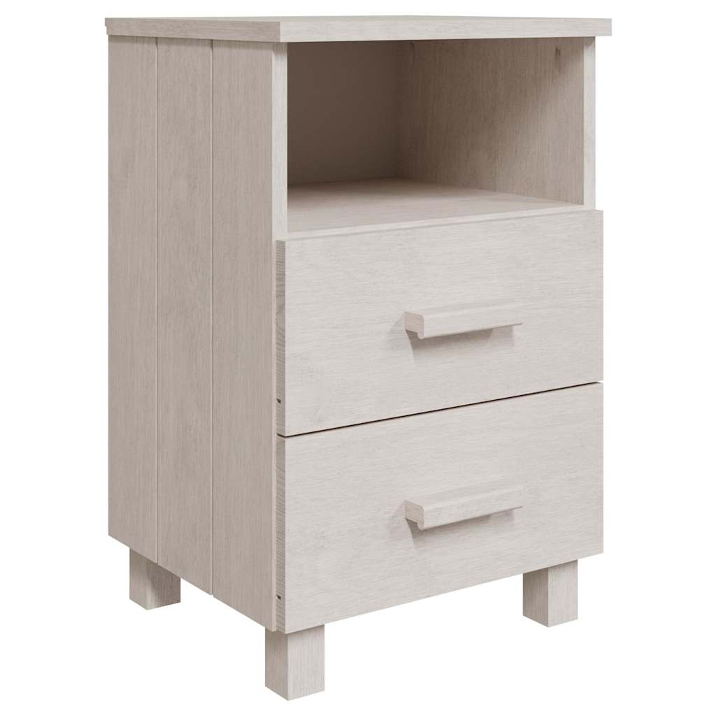 vidaXL Bedside Cabinet | Set of 2 | White | Solid pinewood, MDF | Compact 3