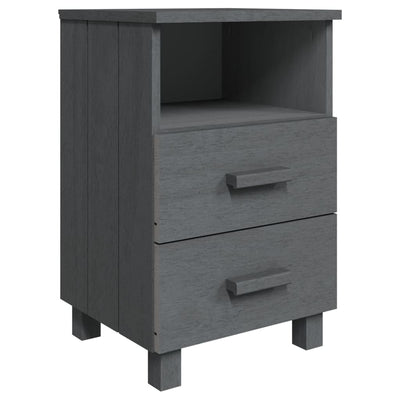 Bedside Cabinets HAMAR 2 pcs Dark Grey 40x35x62 cm Solid Wood