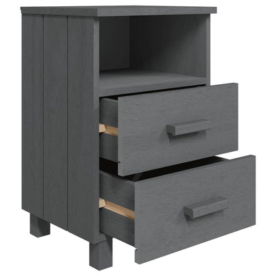 Bedside Cabinets HAMAR 2 pcs Dark Grey 40x35x62 cm Solid Wood