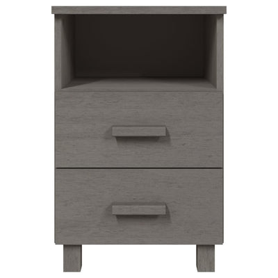 Bedside Cabinets HAMAR 2 pcs Light Grey 40x35x62 cm Solid Wood